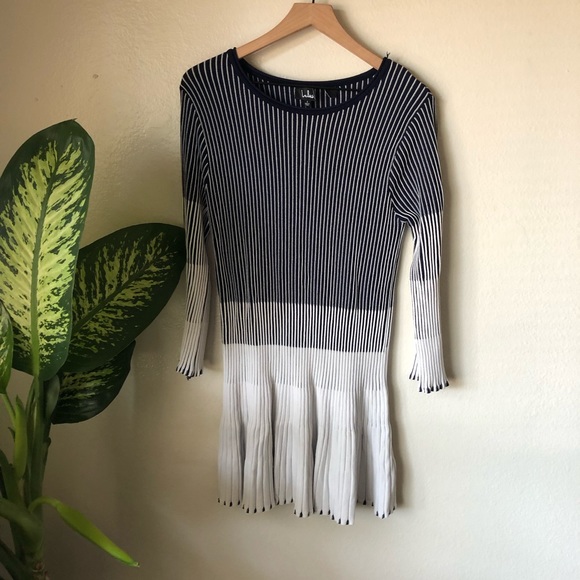 Lulu’s | Toria Striped Pleated Sweater Dress - Picture 2 of 8